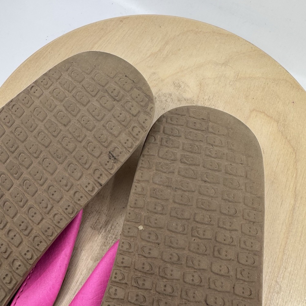 Sanuk Yoga Mat Flip Flops Womens 9 Bright Pink Comfort Beach Casual Sandals - Picture 9 of 12